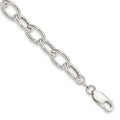 Sterling Silver Open Link Cable 8.50mm Bracelet, 7.5 x 8 mm