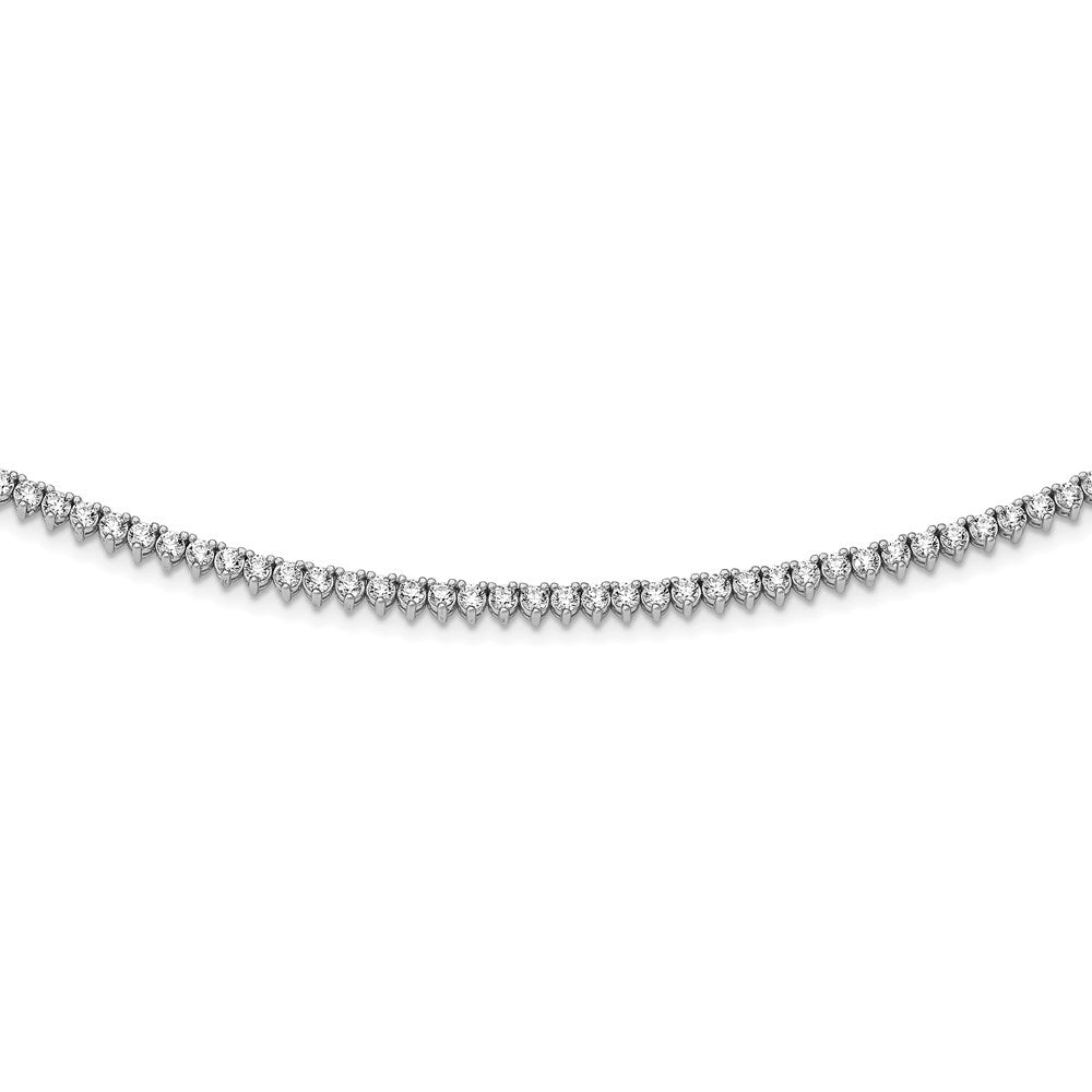 Sterling Shimmer Sterling Silver Rhodium-plated 18 inch 163 Stone CZ Riviera Necklace, 18 mm