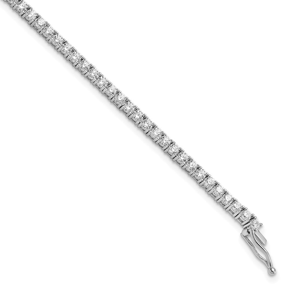 Sterling Shimmer Sterling Silver Rhodium-plated 2.3mm CZ 70 Stone 7 inch Bracelet, 7 x 2.85 mm