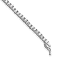 Sterling Shimmer Sterling Silver Rhodium-plated 2.5mm CZ 68 Stone 7 inch Bracelet, 7 x 3.3 mm