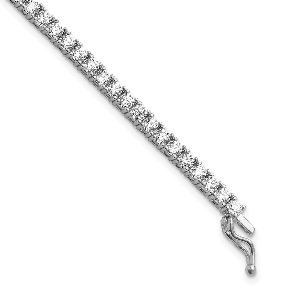 Sterling Shimmer Sterling Silver Rhodium-plated 2.5mm CZ 68 Stone 7 inch Bracelet, 7 x 3.3 mm