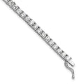 Sterling Shimmer Sterling Silver Rhodium-plated 3mm CZ 55 Stone 7 inch Bracelet, 7 x 3.52 mm