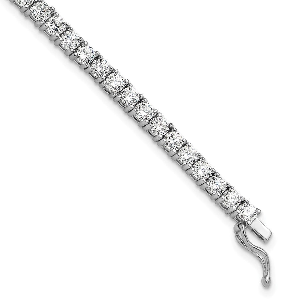 Sterling Shimmer Sterling Silver Rhodium-plated 3mm CZ 55 Stone 7 inch Bracelet, 7 x 3.52 mm