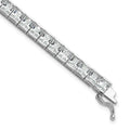 Sterling Shimmer Sterling Silver Rhodium-plated 7 inch 40 Stone CZ Bracelet, 7 x 5.11 mm