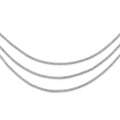 Sterling Shimmer Sterling Silver Rhodium-plated 16 inch 732 Stone CZ 3 Strand Layer Necklace, 16 mm