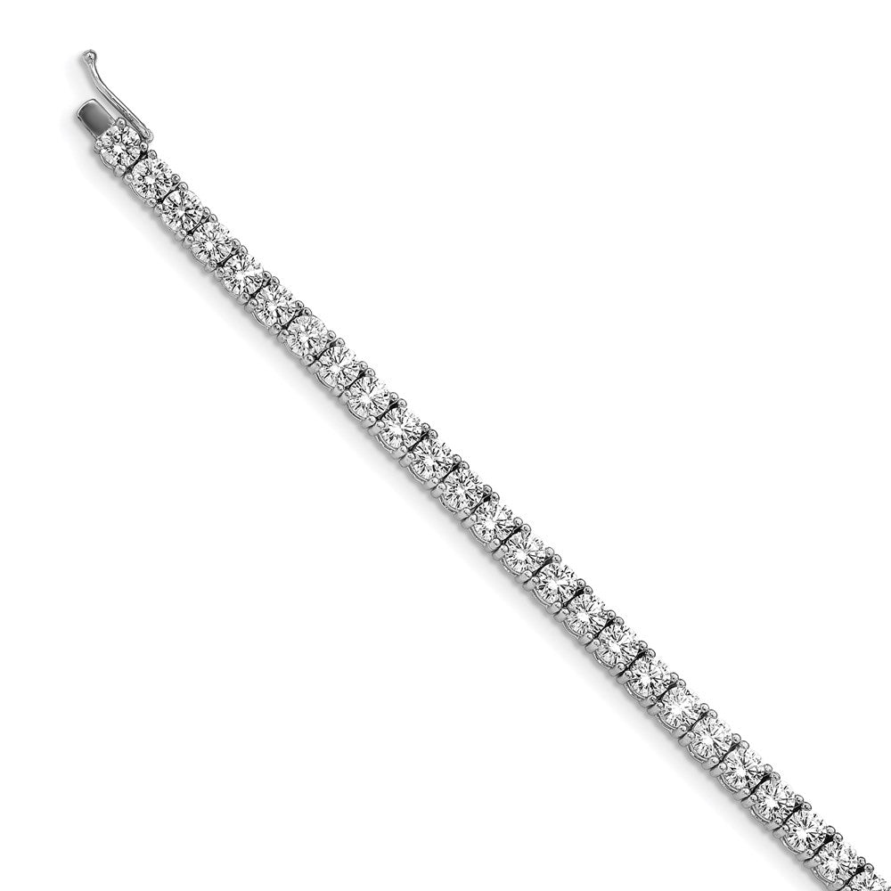 Sterling Shimmer Sterling Silver Rhodium-plated 7 inch 41 Stone CZ Bracelet, 7 x 4.8 mm