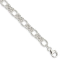 Sterling Silver Polished Fancy Link Bracelet, 7.75 x 7.15 mm