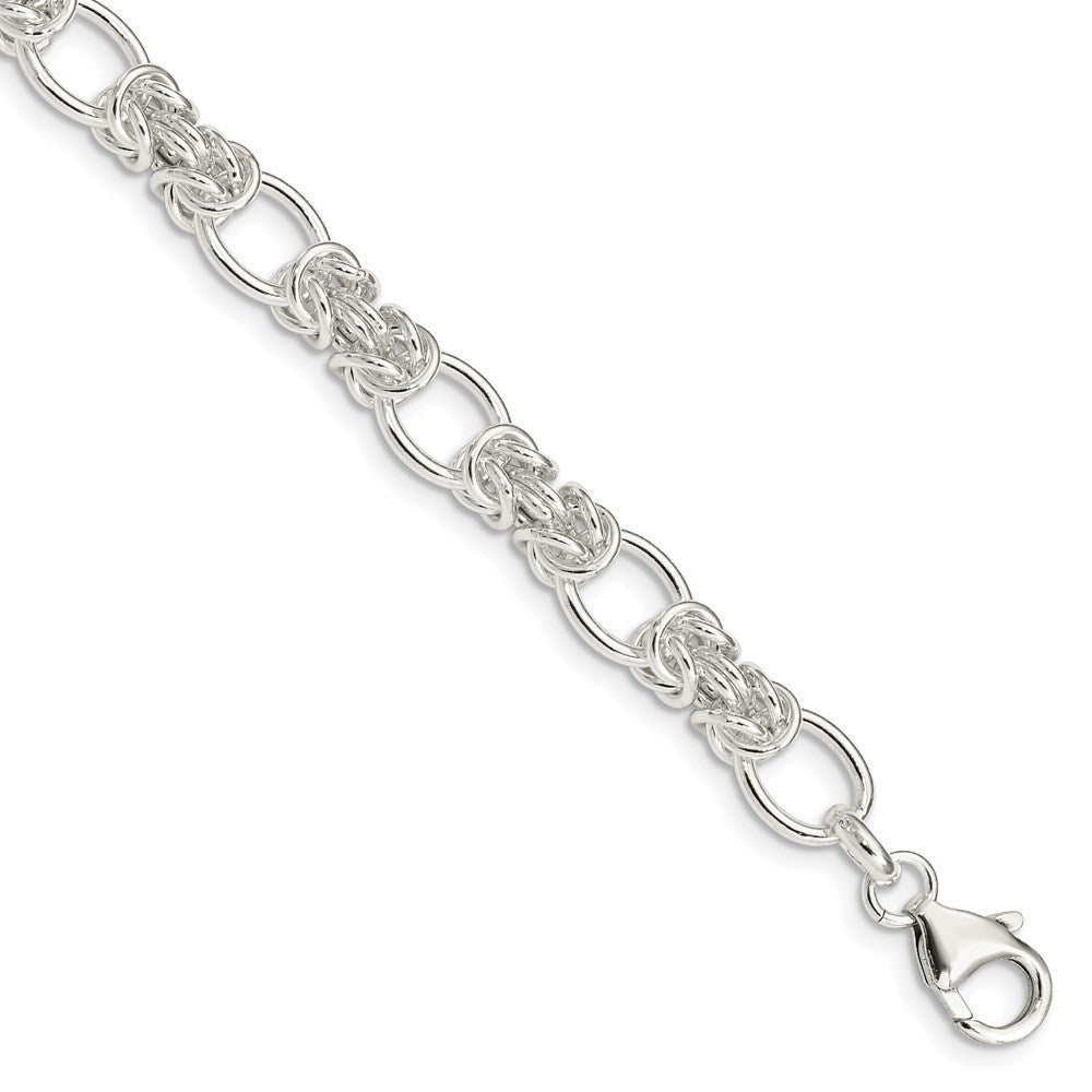 Sterling Silver Polished Fancy Link Bracelet, 7.75 x 7.15 mm