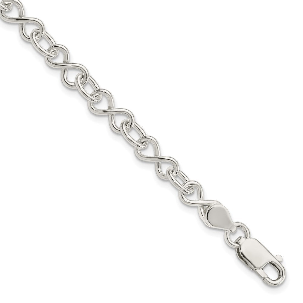 Sterling Silver Polished Fancy Link Bracelet, 7.5 mm, 8.49 g