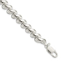 Sterling Silver Fancy Diamond-cut San Marco Bracelet, 7.5 x 9.4 mm