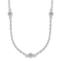 Sterling Silver Polished 5-Station CZ Necklace, 18 x 4 mm
