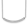 Sterling Silver Rhodium-plated CZ Fancy Bar Necklace, 18 x 31 mm