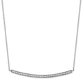 Sterling Silver Rhodium-plated CZ w/2in ext. Bar Necklace, 18 x 49 mm