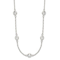 Sterling Silver Polished 5-Station CZ Necklace, 18 x 12 mm