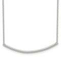 Sterling Silver Rhodium-plated Polished w/1 inch ext. Bar Necklace, 17 x 45 mm