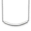 Sterling Silver Rhodium-plated w/2in ext. Bar Necklace, 18 x 30 mm