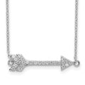 Sterling Silver Rhodium-plated CZ Arrow w/2in ext. Necklace, 18 x 8 mm