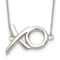 Sterling Silver Polished  XO w/2in. Ext. Necklace, 18 x 26 mm