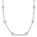 Sterling Silver Polished Beaded 18in Necklace, 18 x 4 mm