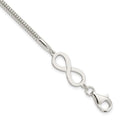 Sterling Silver Infinity Symbol Bracelet, 7.5 x 8.3 mm