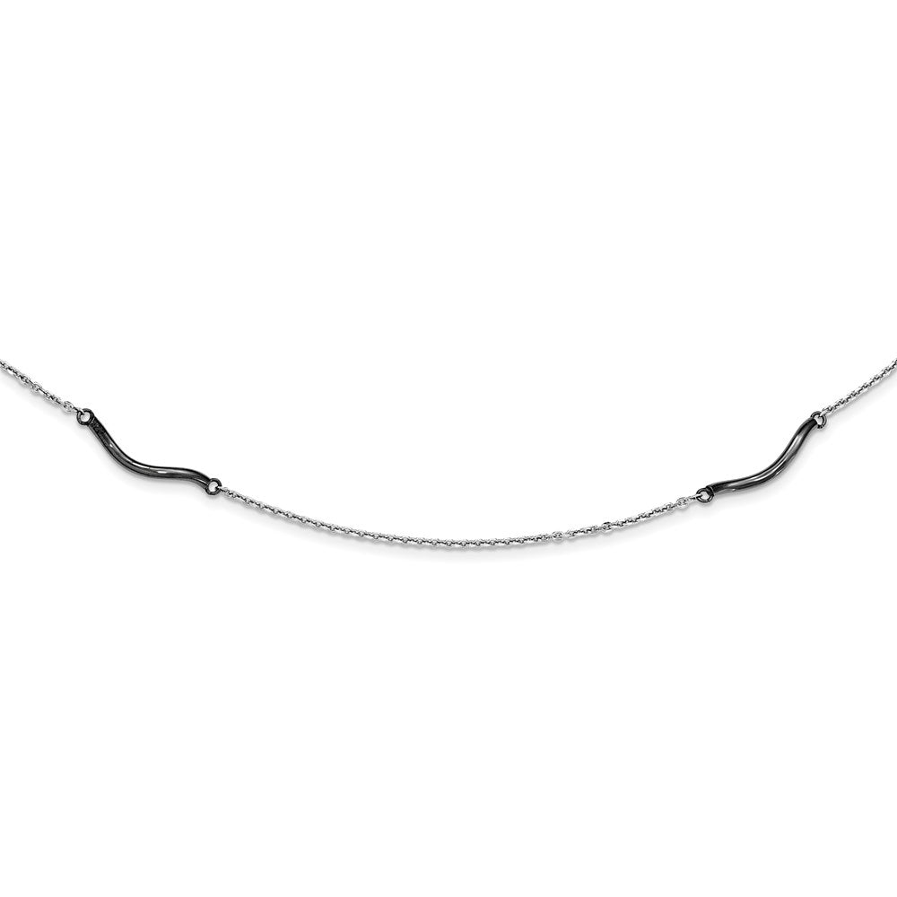 Sterling Silver Ruthenium-plated Necklace, 24 mm