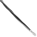 Sterling Silver Black Rhodium Wire Mesh 8 Strand Bracelet, 7.5 mm