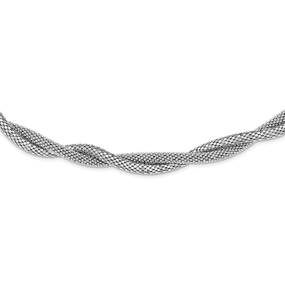 Sterling Silver Twisted Mesh Necklace, 18 mm