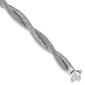 Sterling Silver Twisted Mesh Bracelet, 7.5 mm