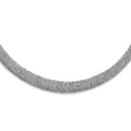 Sterling Silver Rhodium-plated Fancy Domed Necklace, 18 mm