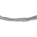 Sterling Silver Wire Mesh 6 Strand w/2IN Ext Necklace, 18 mm