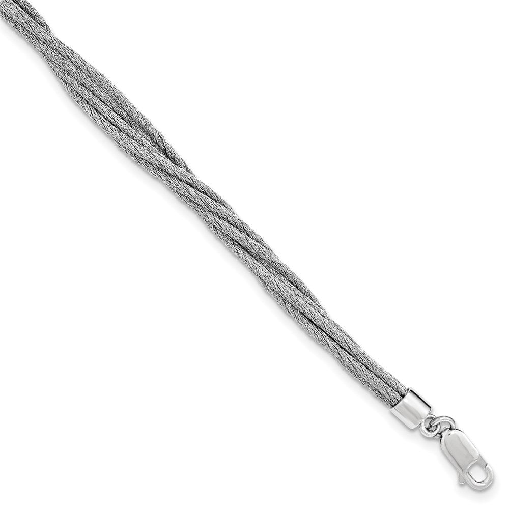 Sterling Silver Wire Mesh 6 Strand Bracelet, 7.5 mm