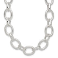 Sterling Silver Polished Fancy Link Necklace, 18 x 13 mm