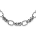 Sterling Silver Rhodium-plated Polished and Textured Necklace, 18 x 10 mm