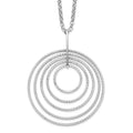 Sterling Silver Rhodium-plated D/C Multi-Circles w/2in ext Necklace, 20 x 35 mm