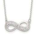 Sterling Silver CZ Infinity Necklace, 16.5 x 24 mm