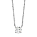 Sterling Silver Rhodium-plated CZ w/1in ext. Necklace, 17.5 x 7 mm