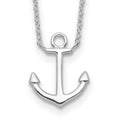 Sterling Silver Rhodium-plated Anchor 16 inch with a 2 inch extention Necklace, 16 mm, 1.45 g