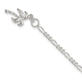 Sterling Silver Palm Tree Anklet, 9 x 12 mm, 4.31 g