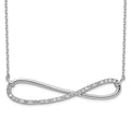 Sterling Shimmer Sterling Silver Rhodium-plated 18.5 inch 29 Stone CZ Infinity Symbol Necklace, 18.5 x 38 mm