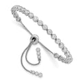 Sterling Shimmer Sterling Silver Rhodium-plated 34 Stone CZ Adjustable Bracelet, 4.33 mm