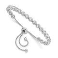 Sterling Shimmer Sterling Silver Rhodium-plated 26 Stone CZ Adjustable Bracelet, 4.92 mm