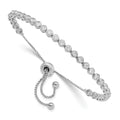 Sterling Shimmer Sterling Silver Rhodium-plated 33 Stone CZ Adjustable Bracelet, 3.87 mm