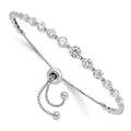 Sterling Shimmer Sterling Silver Rhodium-plated 29 Stone CZ Adjustable 5 inch up to 8.75 inch Bracelet, 5.3 mm