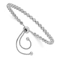 Sterling Shimmer Sterling Silver Rhodium-plated 34 Stone CZ Adjustable 5 inch up to 9 inch Bracelet, 3.18 mm