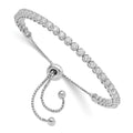 Sterling Shimmer Sterling Silver Rhodium-plated 39 Stone CZ Adjustable Bracelet, 3.41 mm