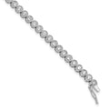 Sterling Shimmer Sterling Silver Rhodium-plated 7 inch 45 Stone CZ Tennis Bracelet, 7 x 3.97 mm