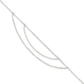 Sterling Silver Multi-Strand 9 inch Plus 1 inch Extender - Total 10 inch Anklet, 10 x 0.8 mm