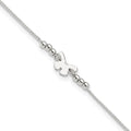 Sterling Silver Butterfly 9 inch Plus 1 inch Extender - Total 10 inch Anklet, 10 x 1 mm