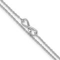 Sterling Silver Rhodium-plated 2-Strand Infinity 9 inch Plus 1 inch Extender - Total 10 inch Anklet, 10 x 1 mm