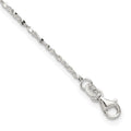 Sterling Silver Twisted Serpentine Chain 9 inch Plus 1.5 inch Extender - Total 10.5 inch Anklet, 10.5 x 1 mm